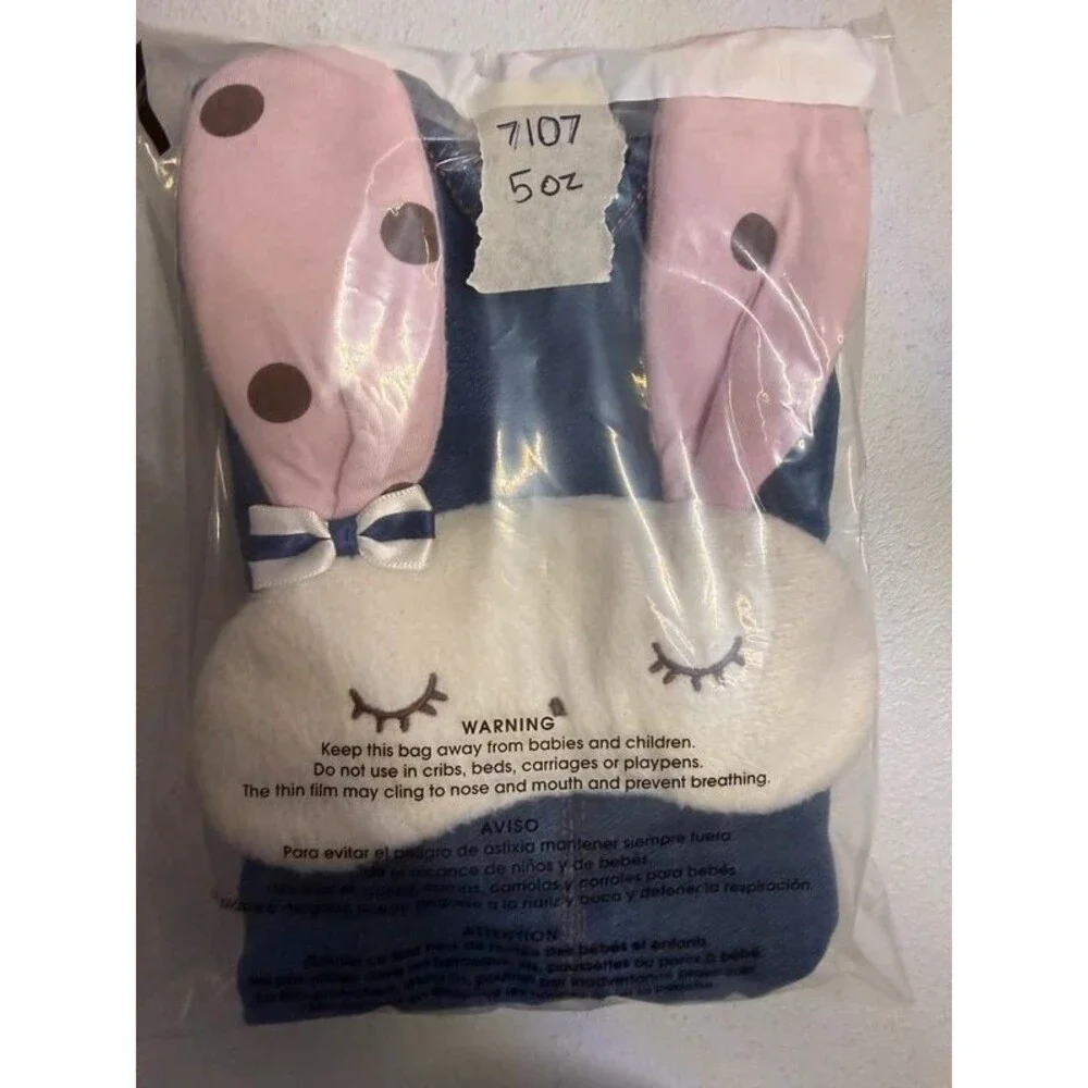 Blue Pink Bunny Overalls Baby Girls 12M 7107
